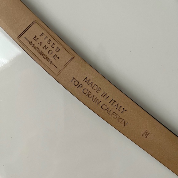 Vintage Leather Belt, M, Blue - Picture 2 of 4